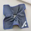 Menina Doce Retro Azul Xadrez Grande Cinza Faixa de Cabelo Estilo Renda Lenço Quadrado Rabo de Cavalo Faixa de Cabeça Faixa de Cabelo