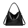 Bolso Tote de Cuero Genuino de Alta Gama, Versátil y de Moda, Gran Capacidad, Bolso Hobo para el Hombro, Estilo Japonés y Coreano, Correa Ancha Simple, Bolso para Viajar para Mujer