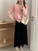 Sheer Home Otoño 2025 Nuevo Suéter para Mujer Cardigan de Punto Fair Isle Manga Larga Raglán Estilo Coreano Botones Coloridos