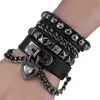 2 Piezas de Pulseras de Cadena Estilo Punk Multicapa Nuevas Temu Xiyin, Pulseras Personalizadas para Hombres, Remaches Hip-Hop