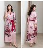Nuevos Pijamas y Batas de Noche Wenhua para Mujer, Primavera y Verano, Bata de Satén Roja Lujosa con Corbata al Frente y Bata de Baño Wp2669