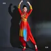 Figurinos de Performance de Dança Yangko para Mulheres de Meia-Idade e Idosas, Figurinos Festivos de Bateria, Figurinos de Performance com Tambor de Cintura e Gongo, Figurinos de Dança com Leque