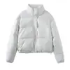 Ropa popular para mujer en AliExpress, chaqueta de algodón transfronteriza europea y americana, PU, casual de moda, negro, gris claro, blanco lechoso, otro algodón-poliéster