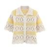 Aliexpress Suéter Tejido Jacquard Ropa Transfronteriza Europea y Americana para Mujer Principios de Primavera Al por Mayor Malla Estilo Nuevo Blanco Natural