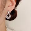 Brincos Geométricos de Losango Elegantes em Moda Estilo Coreano para Mulheres, Brincos Versáteis Super Brilhantes de Luxo Leve Exquisitos Atacado
