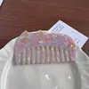 Peine de Acetato Coreano de Dientes Anchos, Peine Retro Lindo de Gato, Peine Portátil con Estampado de Leopardo Antiestático