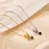 Comercio exterior transfronterizo simple moda titanio acero collar mujeres no se desvanece lujo todo combina personalidad estilo coreano cadena clavícula joyería