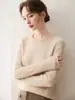 Suéter de punto de lana para mujer, estilo francés suave, borde enrollado, cuello redondo, cachemira, patrón de diamante oscuro, jacquard tridimensional, punto de una sola línea
