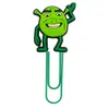 Clipes de Papel Grandes da Série Shrek Material de Escritório Clip de Papel Criativo Fofo Agulha em Forma de U Marcador de Página de Desenho Animado em PVC