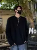 Sudadera Cleanfit con media cremallera para hombre, primavera y otoño, con un diseño elegante y remaches, camiseta de manga larga, camiseta base estilo americano