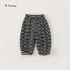 Roupas Infantis Youbao 2026 Primavera e Outono Calça Casual Listrada Estilo Lanterna para Meninos e Meninas, Calça Infantil Soltinha, Calça Longa para Crianças Pequenas