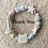 Pulseira de Cerâmica Jingdezhen Série Gato Biscoito Urso Estilo Chinês de Nicho Design Versátil Pulseira de Melhor Amigo
