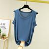Camisola pequeña para mujer, ropa interior de verano 2022, nueva prenda ajustada, camiseta de base, cuello en U, sin mangas, modal
