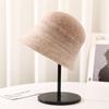 Sombrero de pescador de lana mezclada con degradado personalizado para mujer, nuevo estilo coreano de invierno, literario, retro, moderno, sombrero tipo cuenca