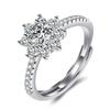 Anillo de Diamante Imitación Mosane Explosiones Transfronterizas Anillo de Mujer a Mozambique Joyería Anillo de Zirconia Anillo de Diamante Anillo de Boda Anillo de Pareja
