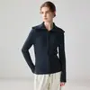 Nuevo cárdigan de cachemir suave y amigable con la piel para mujer, con solapa grande, diseño de canalé vertical, cremallera bidireccional, top moderno y versátil