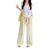 Pantalones Casuales de Verano para Mujer con Cordón y Estampado de Lunares de Onda de Dopamina de 150 cm Pequeños, Pierna Ancha, Cintura Alta 145, Pantalones Rectos