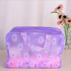 Bolsa de cosméticos impermeable de PVC floral para viajes en casa, bolsa de almacenamiento para artículos de tocador y baño, venta al por mayor