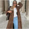 Ropa de Mujer 2025 Otoño Gamuza Clásico Elegante Caqui Solapa Abrigo Gabardina Estiloso para el Trabajo y el Trayecto