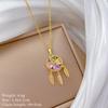 [Acero de Titanio] Tienda Hierba de la Suerte Red de Sueños Completa de Diamantes Ligera Lujosa Temperamento Hermosa Cadena de Clavícula Completa de Diamantes Acero de Titanio para Mujer