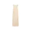 Vestido sin mangas de punto plisado Sumeihui con cuello en U 26 Nuevo de Primavera y Verano Estilo Tot Ajustado de Largo Medio
