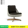 Sofá de Exterior Jardim Varanda Teca Rattan Sofá de Lazer Pátio Exterior Impermeável Protetor Solar Villa Combinação de Cadeiras de Rattan
