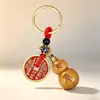 Llavero de Calabaza de Madera de Nogal, Cofre del Tesoro de Gran Venta, con Monedas de Cinco Emperadores de Cobre Real, Llavero para Coche, Colgante para Bolso, Venta al por Mayor