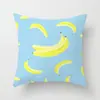 Fronha Fofa Estampada com Frutas de Verão Capa de Almofada para Encosto de Sofá de Sala de Estar de Verão Refrescante Melancia Banana