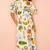 Colección Otoño 2026: Vestido Largo Estampado Estilo Vacaciones Casual para Mujer Transfronterizo Europeo y Americano con Diseño de Cinturón