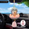 Original Baimao Loto de la Suerte Gato de Tres Flores Decoración Colgante para Interior de Coche Creativo Lindo Exquisito Colgante para Coche para Hombres y Mujeres
