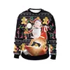 Sudadera de Cuello Redondo Estilo Pareja Exportación Transfronteriza Europea y Americana Top Navideño de Manga Larga Impreso en 3D Fábrica de Origen