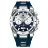 Reloj Multifuncional de Recompensa, Reloj Deportivo Luminoso para Hombre, Reloj de Cuarzo Impermeable, Elegante Reloj para Hombre con Correa de Silicona de Cinco Manecillas