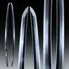 Acero T10 cubierto de arcilla, hoja sin afilar, espada japonesa, espada larga de samurái, accesorio de espada Hamon templado en arcilla, sin afilar