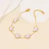 Joyería Sencilla de Oro Transfronteriza Collar para Clavícula Mariposa Morada Pulsera y Pendientes Sumergibles que No se Desvanecen Regalo de Alta Gama