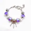 Pulsera estilo Panjia para mujer网红 ins nicho lujo ligero oro 14K colgante atrapasueños pulsera de cuentas de vidrio pulsera marea
