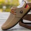 Zapatos casuales de lona para hombre de talla grande transfronterizos, mocasines versátiles, zapatos ligeros con cordones estilo coreano para conducir para hombres