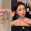 Pendientes de borlas de amor de alta gama de verano, ligeros y lujosos, con diseño de nicho, pendientes de alta gama para mujer con clip para las orejas sin agujeros.