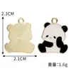 Acessório de pingente de panda fofo estilo chinês de liga metálica com gota de óleo de bambu para chaveiros, brincos, colares e joias DIY