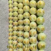 Cuentas Redondas de Piedra Luminosa con Estampado Dorado del Mantra de Seis Palabras Namu Amitabha Buda Cuentas Sueltas Accesorios para Joyería Venta al por Mayor