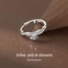Anel Eloch s925 Prata de Lei Tecido Ondulado Diamante Design Estilo Ins Sentimento Temperamento Artesanato Feminino R01541
