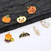 Acero Inoxidable Elemento de Halloween Colgante de Gota de Aceite Versión Q Calabaza Murciélago Fantasma Calavera Colgante de Aceite Accesorios para Joyería DIY