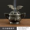 Nuevo Chinoiserie Aleación de Cobre Calabaza Abanico Dragón y Fénix Horno Placa Pipa Quemador de Incienso Tabletas de Aromaterapia Xiaoxiangyun Incienso de Sándalo