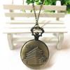 Taobao Mais Vendido Relógio de Bolso de Bronze Área Cênica de Xi'an Retrô de Aba Souvenir Relógio Pingente Presente Esculpido em Estéreo