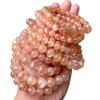 Jingde Joyería Pulsera Arusha de Punta de Oro Natural para Mujer Pulsera de Cuentas Redondas de Cristal Fresa Dorado Piedra Solar Venta al por Mayor de Joyería