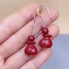 Pendientes de hilo de oro púrpura al por mayor, pendientes de plata esterlina, pendientes de naffo rojo, pendientes de temperamento simple, joyería