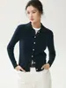 Suéter de Cachemira de Punto Hueco Nuevo Otoño 2026 para Mujer, Cuello Polo, Cárdigan de Encaje, Chaqueta Camisa para Viajes