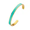 Elegante Pulsera de Aro Chapada en Oro con Incrustaciones de Esmalte Turquesa Diseño Elegante y Minimalista Material de Aleación Ligera Ajuste Ajustable para Mujeres Perfecta para Atuendos Casuales y Formales Regalo Elegante para Ella