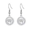 Aretes Pendientes Redondos Nuevos Transfronterizos de Acero de Titanio Estilo Callejero Europeo y Americano Acero Inoxidable para Hombre y Mujer Joyería de Diamantes Árbol de la Vida