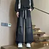 Jeans Acampanados Estilo Americano para Hombre, Pantalones Rectos Lavado Vintage, Pantalones Casuales Sueltos de Pierna Ancha hasta el Suelo, Geniales y con Estilo