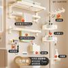 Toallero de baño de aluminio con espacio blanco sin perforaciones, estilo crema, toallero colgante para baño, accesorio para baño
